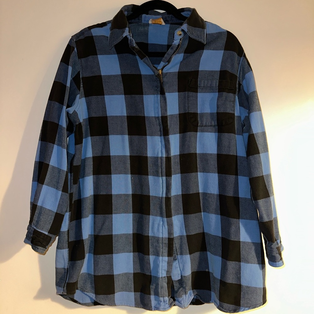 Vintage Zip Up Flannel Shirt